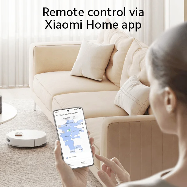 שואב אבק שוטף רובוטי שיאומי דגם Xiaomi Robot Vacuum S40 בצבע לבן