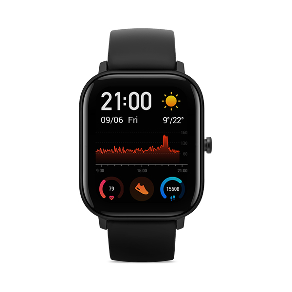 שעון חכם דגם Amazfit GTS בצבע שחור
