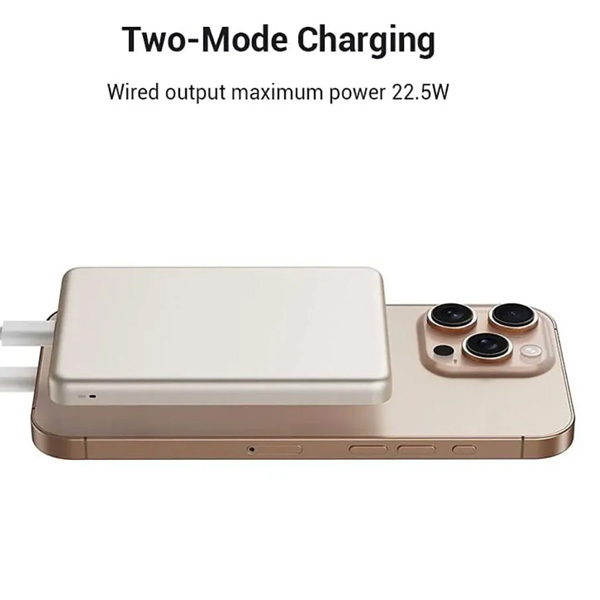 סוללת גיבוי מגנטית דקה במיוחד דגם Xiaomi Super Slim Magnetic Power Bank 5000mAh בצבע סגול