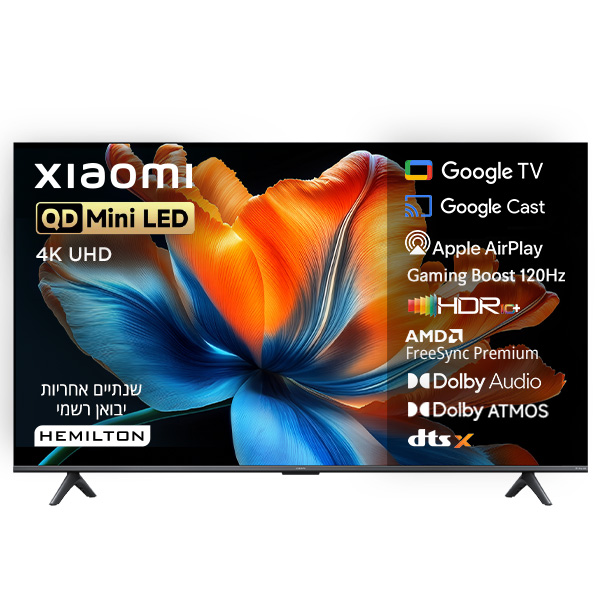 טלוויזיה ''65 QD-Mini LED 4K שיאומי דגם Xiaomi TV S Mini 65'' 1200nits (2026)