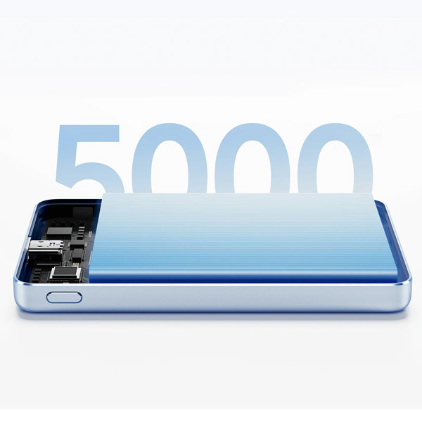 סוללת גיבוי מגנטית דקה במיוחד דגם Xiaomi Super Slim Magnetic Power Bank 5000mAh בצבע סגול