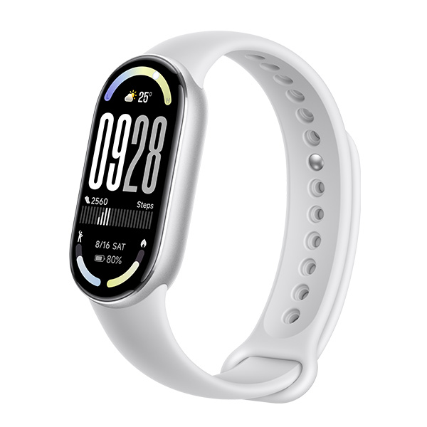 צמיד כושר חכם דור 10 דגם Xiaomi Smart Band 10 בצבע כסוף