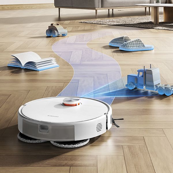 שואב שוטף רובוטי שיאומי דגם Xiaomi Robot Vacuum S40 Pro בצבע לבן