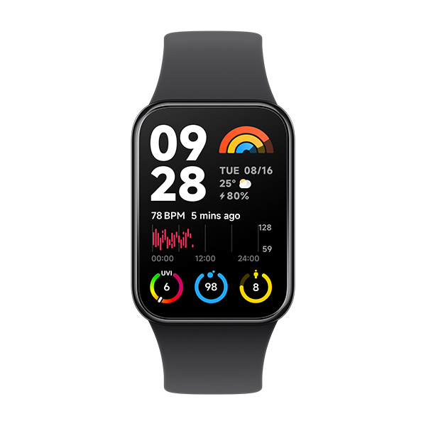 צמיד כושר חכם דגם Xiaomi Smart Band 8 Pro בצבע שחור